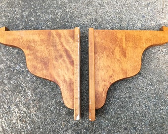 2 Wood Shelf Brackets Wood Supports Wood Brackets Shelving Brackets Large Brackets Wood Wall Brackets Molding Old Brackets