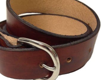 Mens Leather Belt 1.25" Wide Choose Size and Color Black or Brown | Quality Belt Handmade in USA | Great for Work Western or Everyday