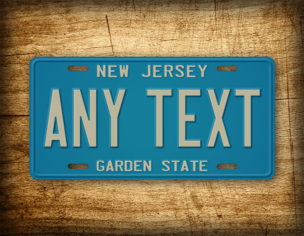 Custom Vintage New Jersey License Plate State Auto Tag 6x12 NJ