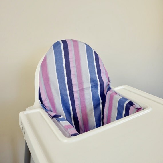 Purple striped IKEA Antilop highchair high chair by ThatsSewMacy