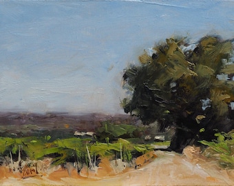 Vineyard in Provence, Impressionist Oil Painting, Landscape