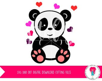 Panda Bear SVG / DXF Cutting File for Cricut Design Space / Silhouette Studio, Digital Download, Commercial Use OK