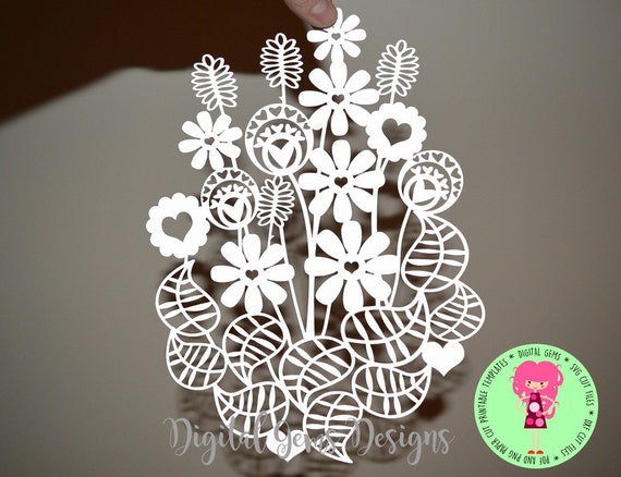 Download Flower Bouquet Paper Cut SVG / DXF Cutting Files by ...