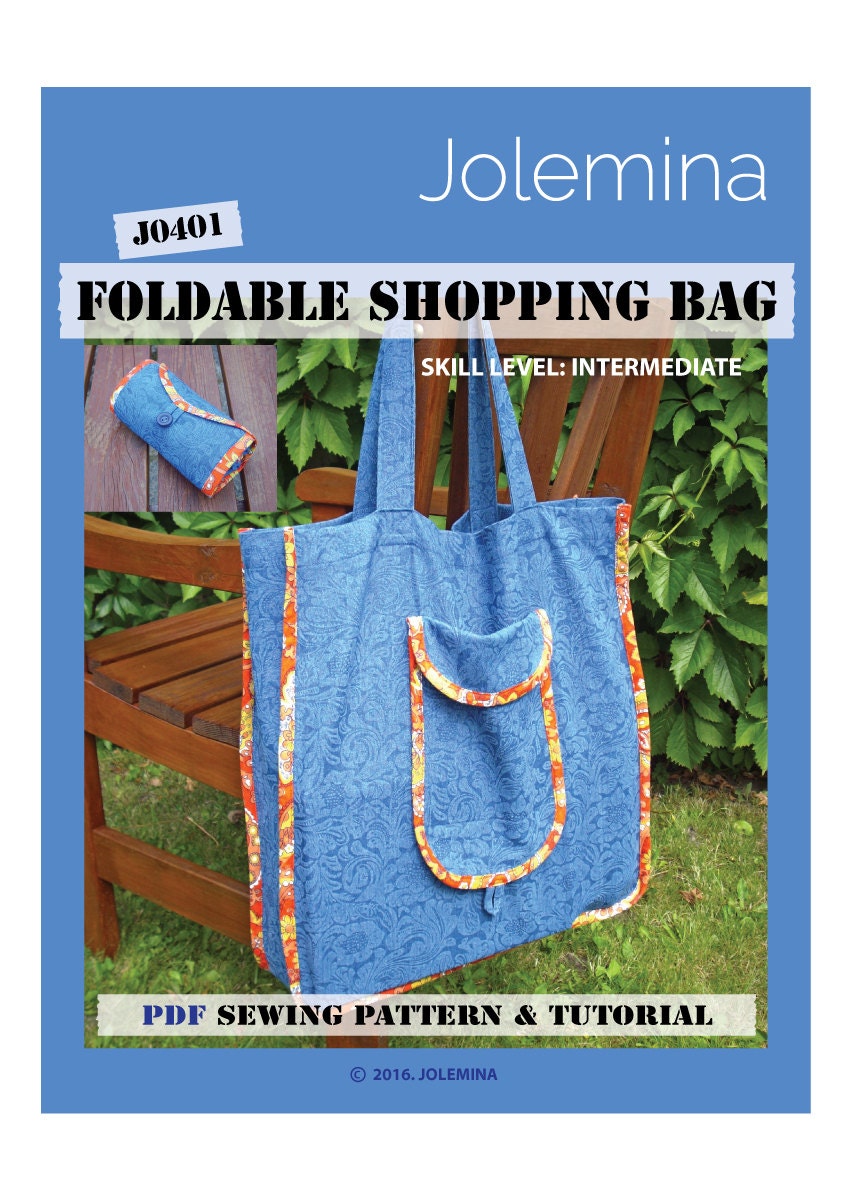 PDF sewing pattern shopping bag reusable grocery bag