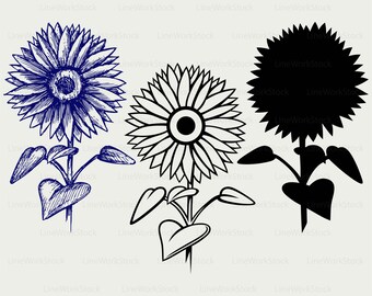 Download Sunflower silhouette | Etsy