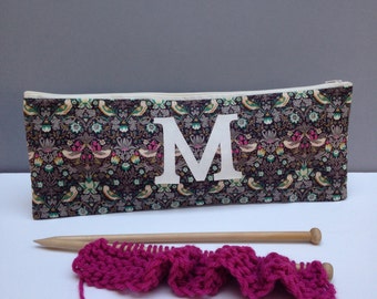 Liberty Print Personalised Knitting Needle Case/Knitting bag/ProjectBag/KnittingGift/Knitting needle storage/Liberty Projectbag/GemimaLondon