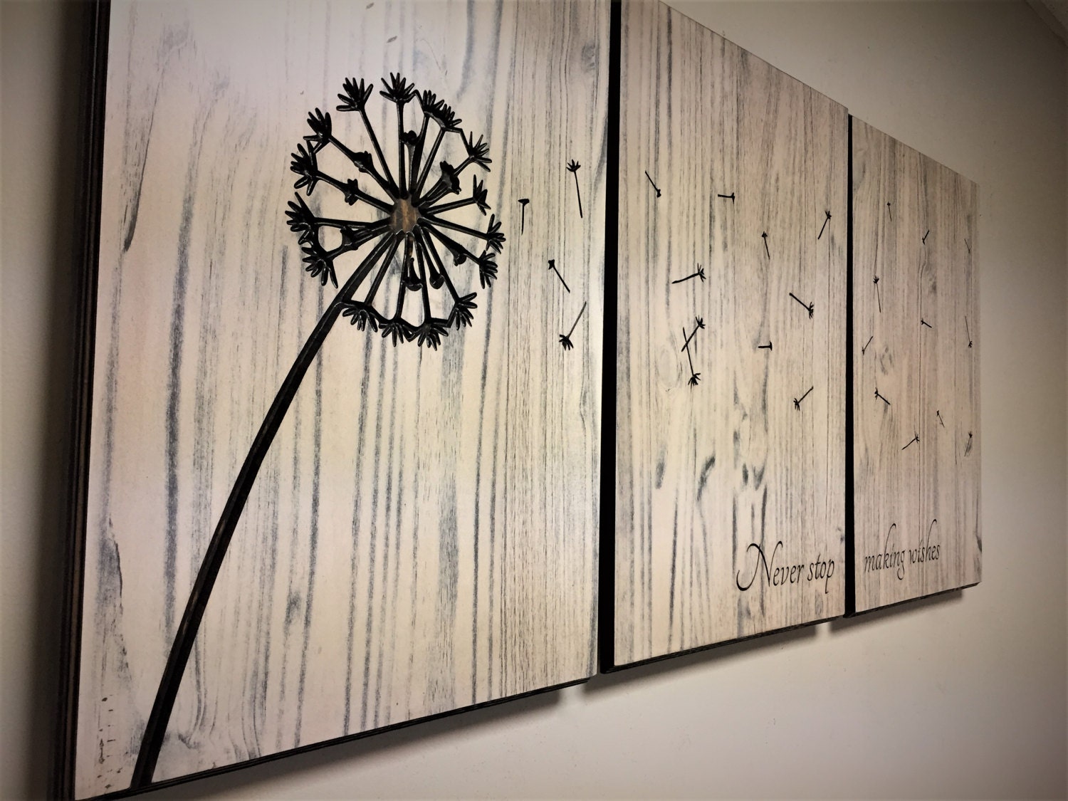 Dandelion Home Decor Wood Wall Art Never Stop Making Wishes