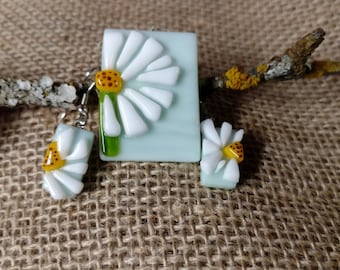 3D Dandelion Flower Pendant and Earrings
