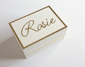 Bridesmaid's 'Thank You' Personalised Presentation Gift Box in Gold by DPJ Designs