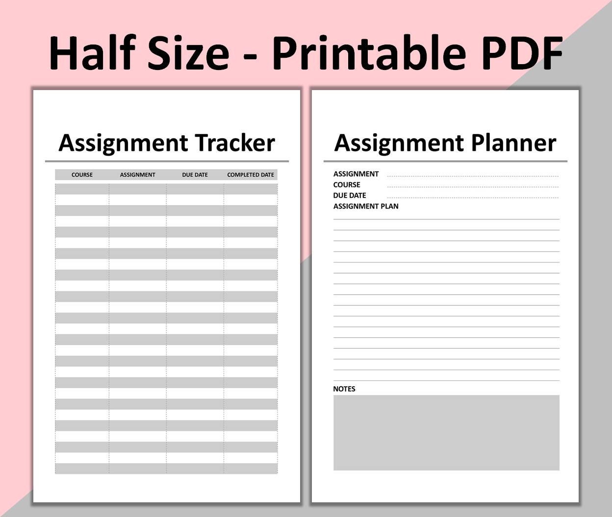 Assignment Planner Printable Homework Planner For 5 5 X 8 5 Assignment planner printable homework planner for 5 5 x 8 5
