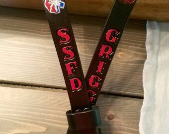 FireFighter Custom Leather Radio Strap