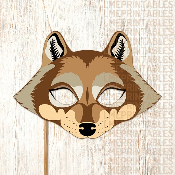 Wolf Mask Printable Brown Animal Masks Big Bad Wolf Childrens