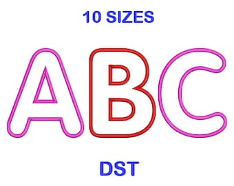 Applique Embroidery Font Set - 10 Size - DST Format Embroidery Alphabet - Embroidery Letters - Machine Embroidery Designs Patterns