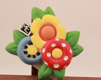 Mary Engelbreit PolyStone Flower Magnet.