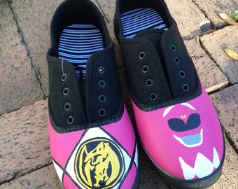 Power rangers shoe. Any color ranger, hand painted shoes, any size toddler, kids and adults sale 30 a pair