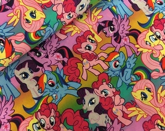 My little pony - pony rainbow- fabric- hasbro fabric -fabric- material -sewing -supply -