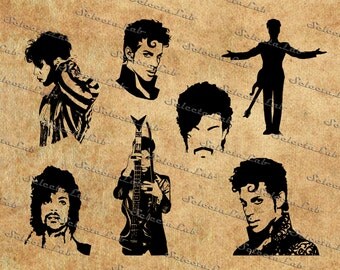 Digital SVG PNG Prince inspired, singer, music, purple rain, silhouette, vector, clipart, instant download