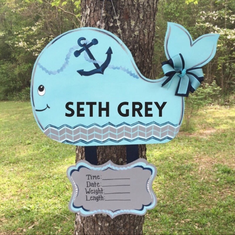 Whale Hospital Door Hanger Nautical Theme Hospital Door