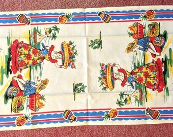 Caribbean linen or cotton tea towel -colorful!