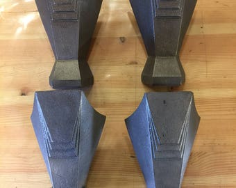 Vintage - Four Art Deco cast iron feet.