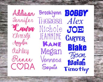 Personalized Name Decal, Any Word Decal, Custom Decal, Words Decal, Vinyl Word Decal, Name Monogram, Name Sticker, Personalized Decal