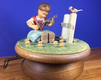ANRI Thorens Girl Playing Instrument Music Box