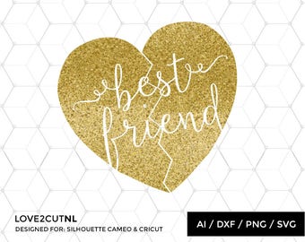 Best Friend SVG, DIY Best friend shirt, svg cut files, svg cutting files, svg silhouette, silhouette files, silhouette cameo file, BFF heart