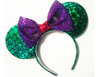 the little mermaid mickey ears, little mermaid ears, ariel minnie ears, ariel ears, ariel, mermaid ears