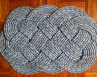 Upcycled Blue Climbing Rope Mat