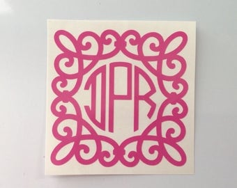 Decal - Yeti Decal - Big Little Sorority - Lilly Pulitzer Vinyl Monogram - Lilly Inspired Circle Monogram - Lilly Monogram - Monogram