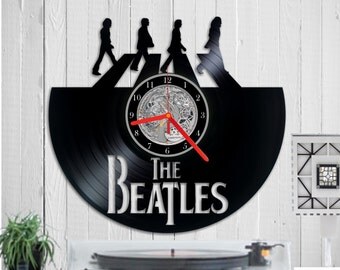 The Beatles vinyl clock record clock Wall clock record vinyl uhr Abbey Road John Lennon Paul Mccartne Beatles uhr Birthday gift Vinyl reloj