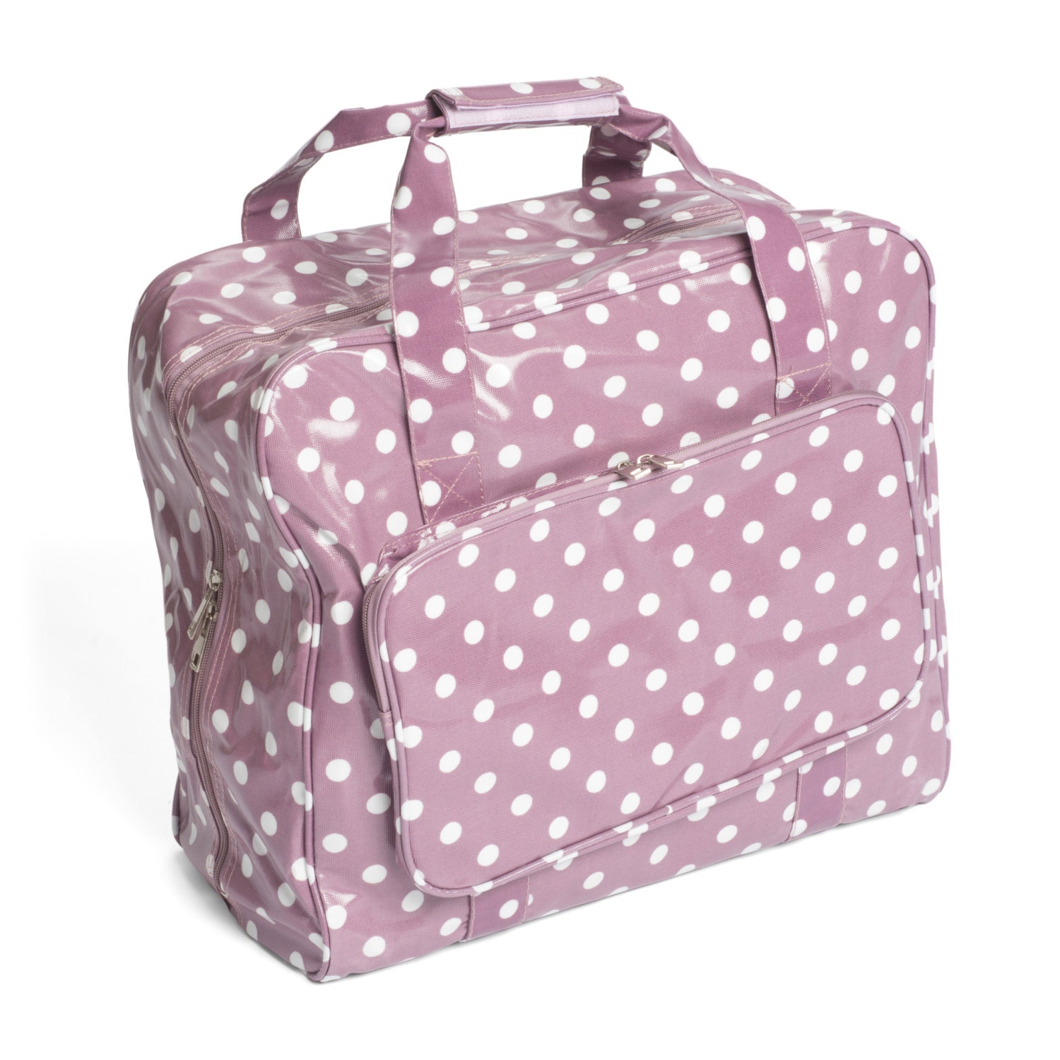 Hobbygift Mauve and White Polka Dot Sewing Machine Storage Bag