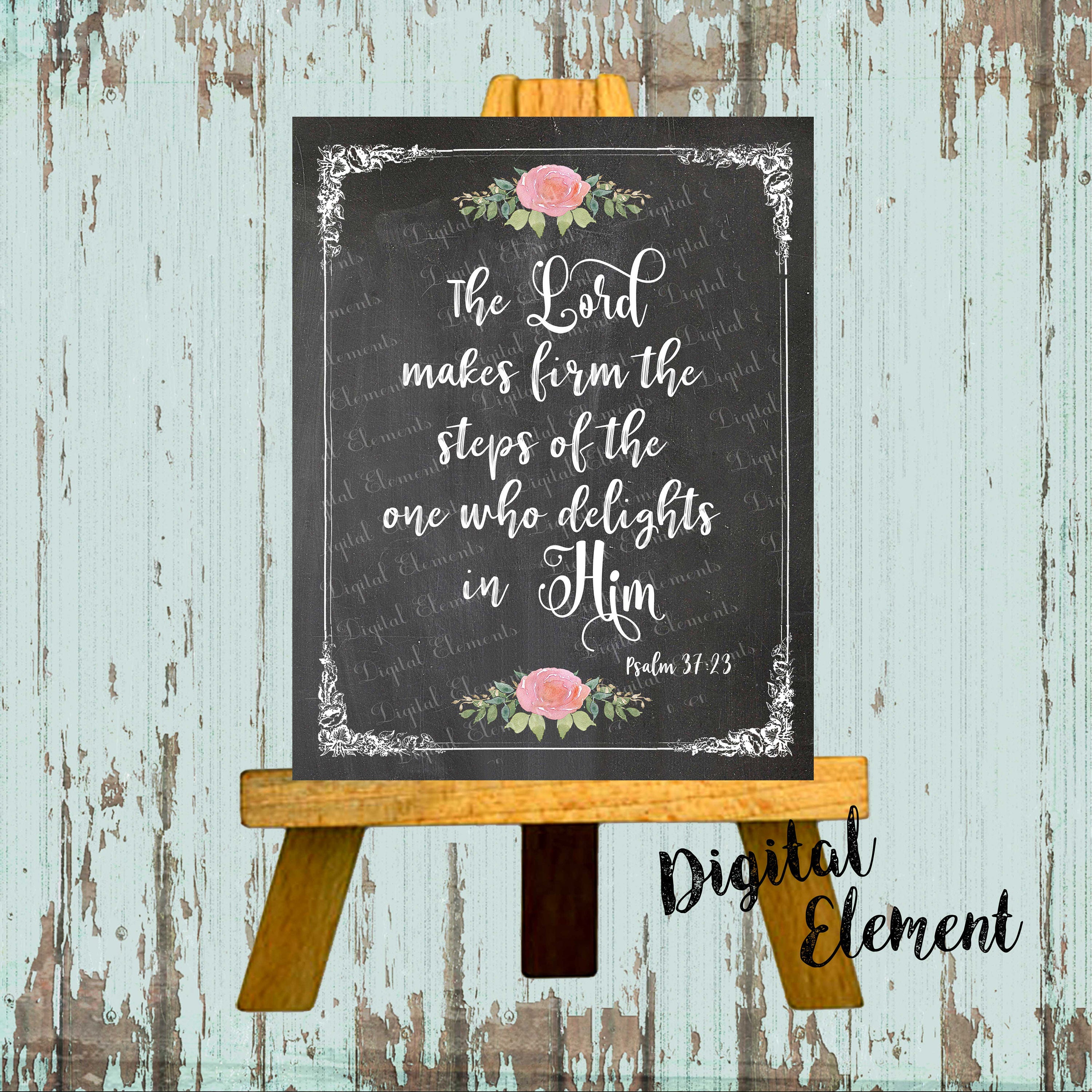 Scriptures Printable Bible Verse Psalm 37:23 Digital