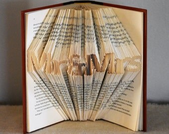Gift for Newlyweds - Word Art Featuring the Words "Mr & Mrs" - Great Gift for the Book Lover