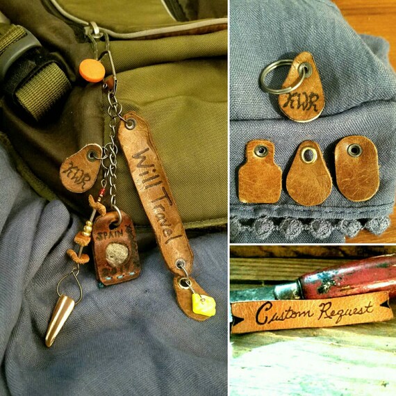 Customized Leather Backpack Charm with Memory by TradingPost814