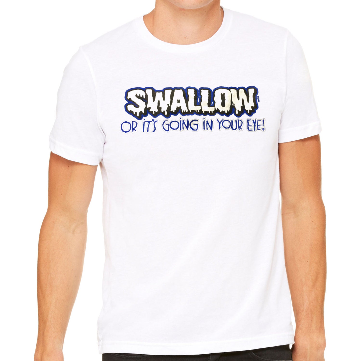 Mens Swallow T-shirt Funny Explicit Rude