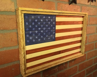 Wood American Flag Rustic Wooden Sign Wood American Flag Rustic Wooden Sign