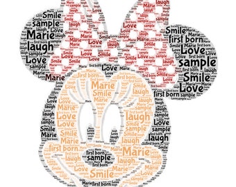Minnie mouse word | Etsy