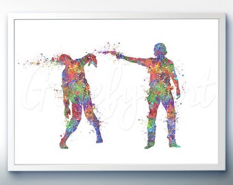 The Walking Dead Nick Zombie Poster Watercolor Art - Wall Decor - Watercolor Painting - Watercolor Art