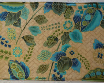 4 Oriental placemats/2 potholders, reversible placemats, linens, cloth placemats