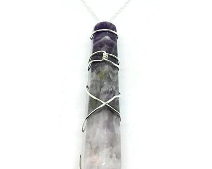 Sterling Silver Wrapped Amethyst Point Crystal Pendant, February Birthstone, Healing Crystal, Crown Chakra, Brow Chakra