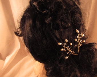 Fresh Water Pearl Hair Pins, Black Pearls, Pearl Branches, Wedding Hair Pin, Great Gift, KtReidDesigns, Made in Canada