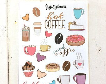 coffee planner stickers mini deco sheet for all planners