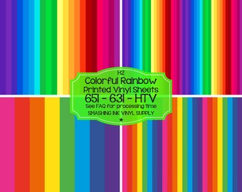 Rainbow Print Vinyl/Printed Heat Transfer Vinyl/Patterned Vinyl/Printed 651 Vinyl/Printed 631 Vinyl/Printed Outdoor Vinyl/Printed HTV