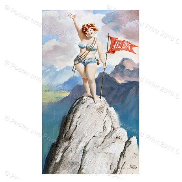 Hilda on Top of the World Duane Bryers Reproduction watercolor