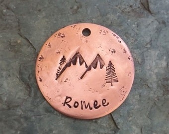 Dog Tag, Snow Capped Mountain Tag, Personalized Dog Tag, Pet Id Tag, Custom Dog Tag, Pet Supplies, Large Design Tag, Metal Hounds Dog Tag