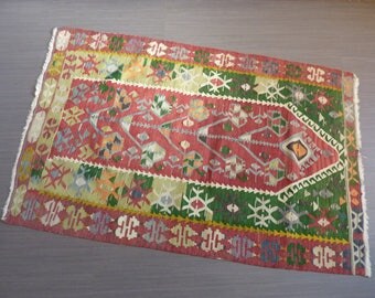 Kilim rug, vintage 1980's vintage