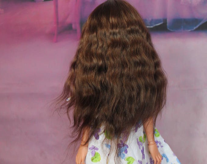 Brown Angora Wig for MNF and similar size MSD dolls head