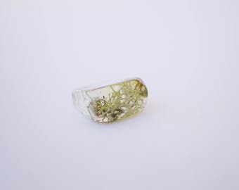 MOSS and lichen Natural - Resin ring jewelry