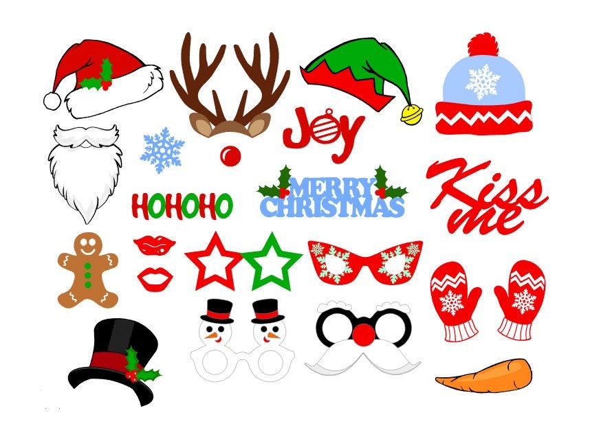 PRINTABLE PDF Christmas Photo Booth Props PDF file